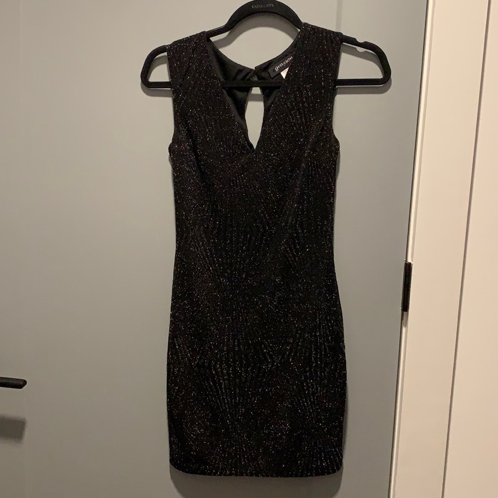 Sparkle black mini dress